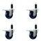 Service Caster 3.5'' Solid Poly Swivel 1-1/4'' Expanding Stem Caster Set Total Lock Brake, 4PK SCC-EXTTL20S3514-SPUS-114-4 - alternate 1